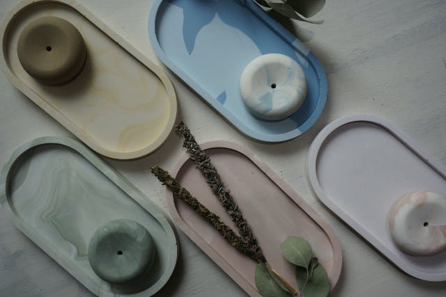 【名古屋・栄・矢場町】ジェスモナイトで作るプレート・お香立てセット（お香1本プレゼント）