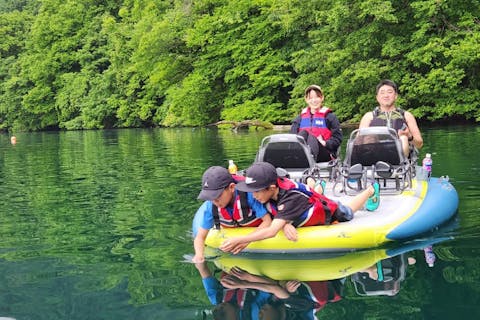 【秋田・鹿角・十和田ふるさとセンター】十和田湖秋田エリア奥十和田湖でHOBIE（ホビー）ロングクルージング 4人乗り