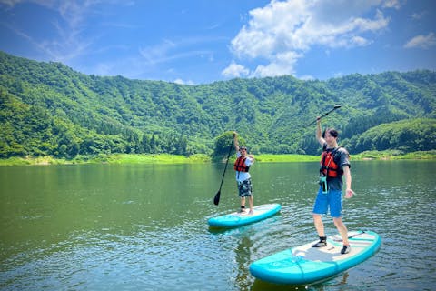 【東北・山形】白川湖SUPツアー！暑い夏こそ水遊び★ガイド付き2時間コースで初心者・ファミリーも安心＆写真プレゼント