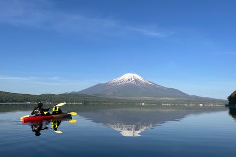 【カヤックレンタルプラン】奥山中湖で富士山を見ながらカヤック体験してみませんか？ワンちゃんもOK！