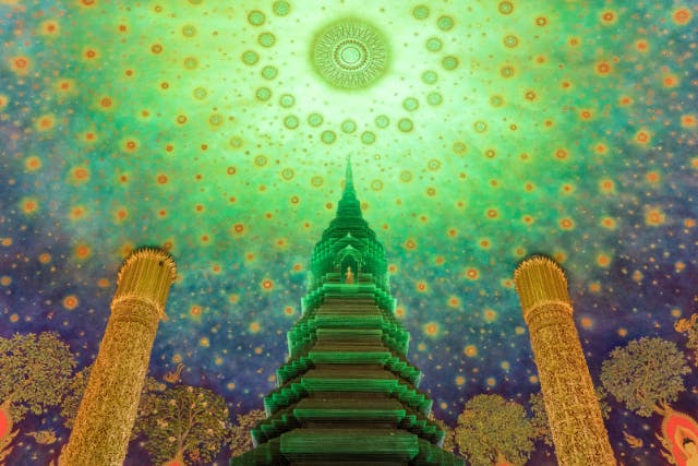 【タイ】ピンクガネーシャ(ワット・サマーンラッタナーラーム)＆ワット・パクナム＜日本語ガイドなし/対象エリアへのホテル迎えあり＞