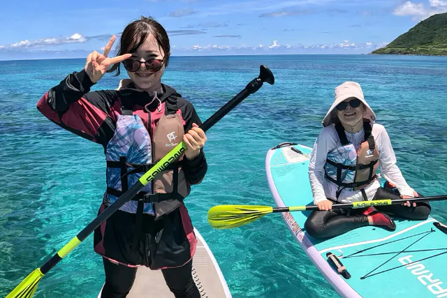 【伊平屋島｜シュノーケル・SUP／1組貸切ツアー｜約2.5時間】スノーケリング&SUP！伊平屋島の自然満喫貸切ツアー♪水難救助員の認定インストラクターがご案内する、プライベートで特別な伊平屋ブルー☆