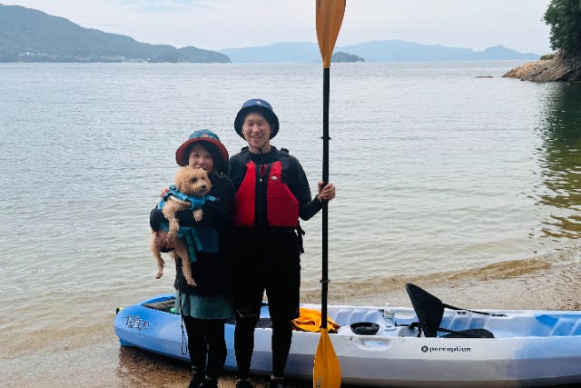 愛犬と一緒にシーカヤック！【ワン！だふるツアー】２時間