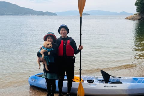 愛犬と一緒にシーカヤック！【ワン！だふるツアー】２時間