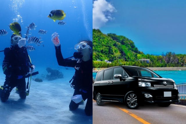 【沖縄・慶良間・初心者OKの体験ダイビング+レンタカー】きれいな海を満喫！今なら体験ダイビングとレンタカー同時お申込みでレンタカー50％オフ！！