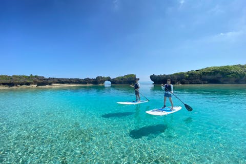 【95kg未満】与論島でSUP体験＆ウミガメ・クマノミコース（写真撮影＆シュノーケル付き）