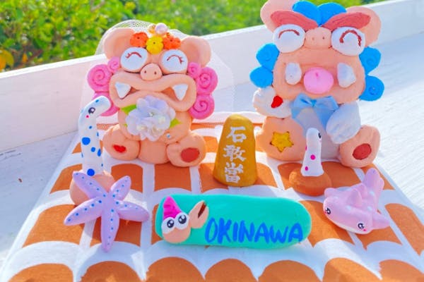 ❤️買い得　✳ 3kg 超綺麗　琉璃　手作り　可愛い　ほら貝形　芸術品　Ｂ 沖縄・シーサー作り】ウェディングシーサー土から作る体験！全席