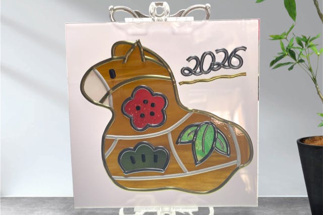 【岡山・倉敷・グラスアート】スタンド式グラスアートを作ろう！　干支の午編