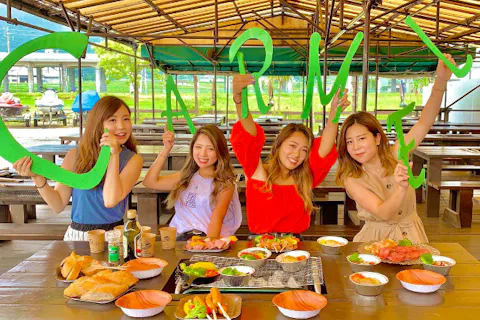 ハイシーズン限定！【午後プラン！15:00以降入場】滋賀・琵琶湖・BBQ　ビーチが目の前！全席屋根付きで雨天OK！バーベキュー