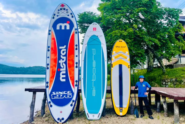【ファミリー大歓迎】みんなで乗れる大型SUP★青木湖Big SUPレンタル90分【8人まで可】3歳から参加OK