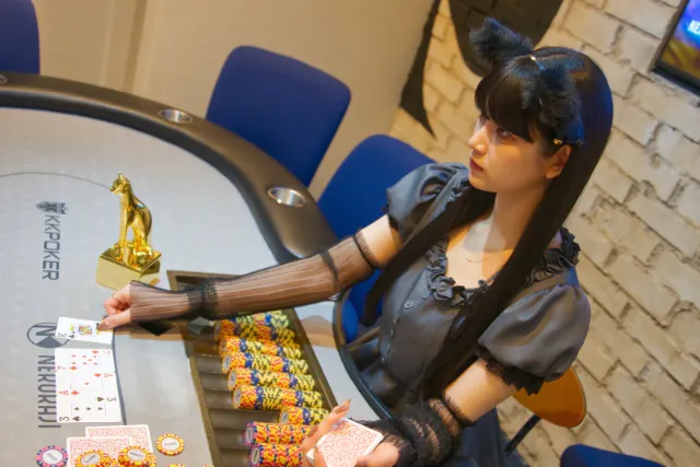 【東京・秋葉原】猫耳メイドと遊ぶ初心者ポーカー体験 レッスン付き・ソフトドリンク飲み放題・時間制限なし
