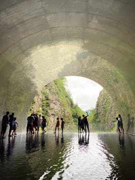 清津峡渓谷トンネルに投稿された画像（2021/8/15）
