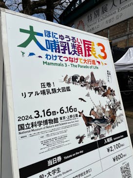 特別展「大哺乳類展３－わけてつなげて大行進」に投稿された画像（2024/3/17）