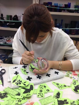 サンドブラスト本部教室 砂で削るガラス工芸教室に投稿された画像（2015/11/25）