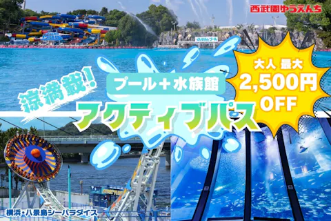 ＜アクティブパス＞西武園ゆうえんちプール×横浜・八景島シーパラダイスワンデーパスセット券※要引換