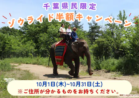 【千葉県民限定】2026年10月ゾウライド半額！「那須ワールドモンキーパーク※入園券込み」