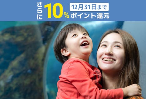 超特割！【さらに10%ポイント還元】新江ノ島水族館　前売り親子ペア（大人＋幼児）入場チケット