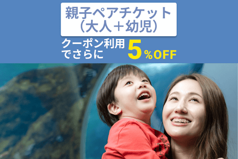 超特割！【クーポン利用でさらに5%OFF！】新江ノ島水族館　前売り親子ペア（大人＋幼児）入場チケット