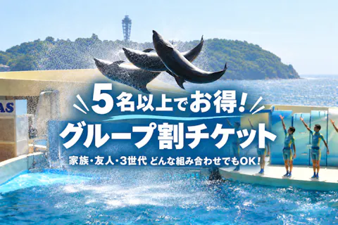 【5名以上のグループ割・10%割引】新江ノ島水族館　前売り入場チケット ※大人券2枚以上でのご購入が必要