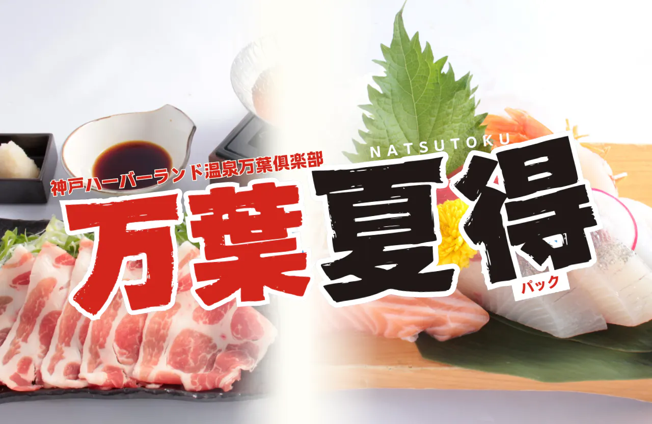 【衝撃価格！】万葉夏得パック（入館＋最大30時間滞在＋特別メニュー＋翌日の朝食）
