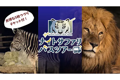 【夏休み限定イベント開催】【運行日限定】群馬サファリパーク　日中入園料＋ナイトサファリ セットチケット
