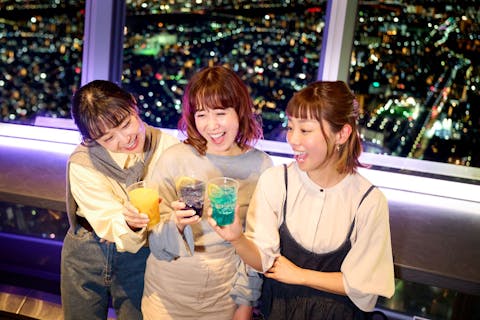 A【ナイトビューチケット】天望デッキ入場券＆アルコールドリンク※お客様都合の返金不可