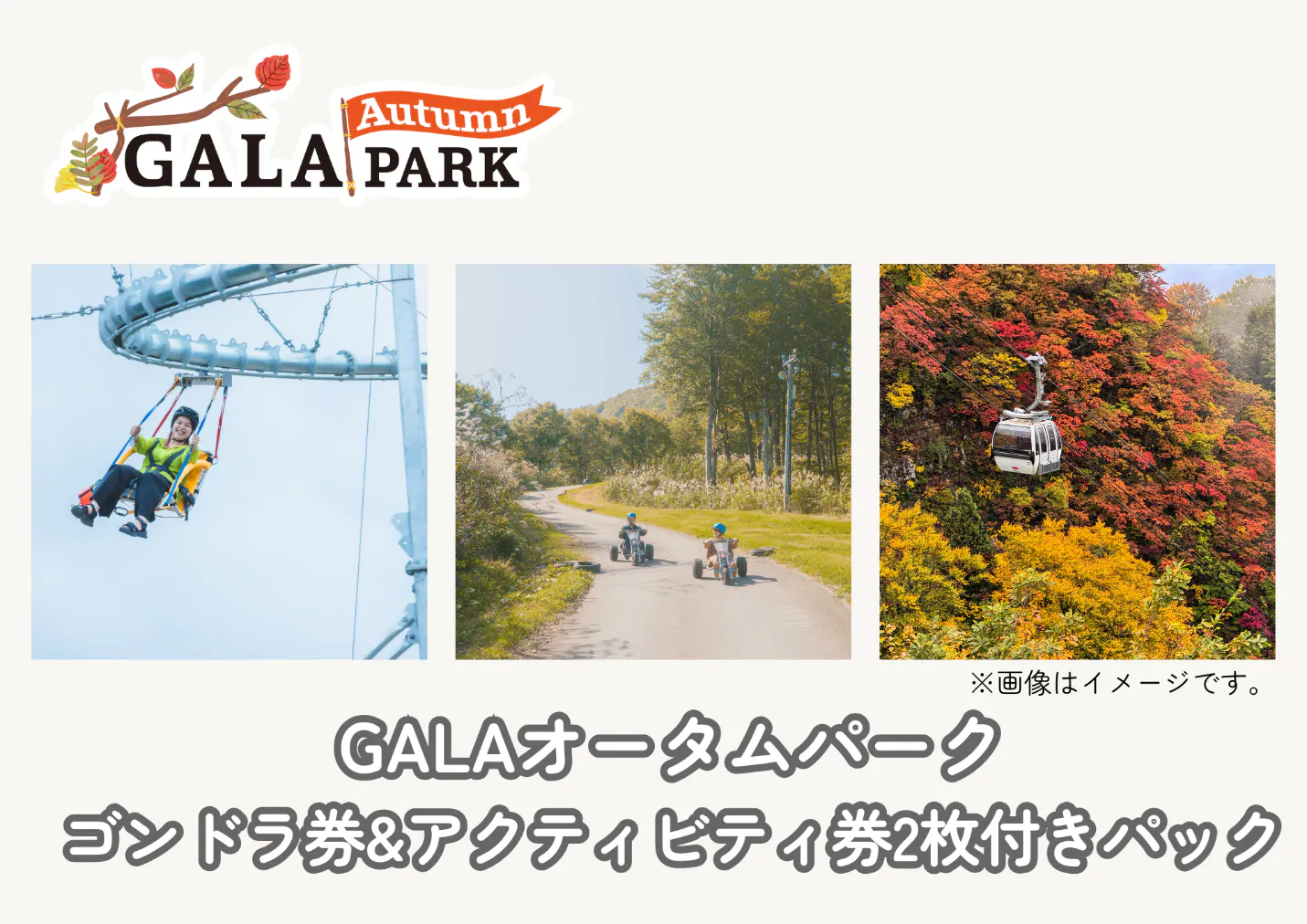 【購入日から翌日以降に利用可能】GALAオータムパークゴンドラ券＋アクティビティ券2枚