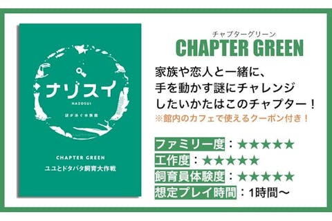 【入館チケット付き】ナゾスイ第三弾『CHAPTER GREEN 〜ユユとドタバタ飼育大作戦〜』