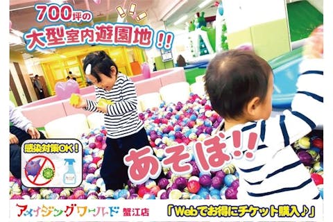 【100円割引】アメイジングワールド蟹江店　キッズパーク・ワンデーフリーパス
