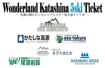 限定250枚】ワンダーランドOZEかたしな 5スキー場共通リフト券