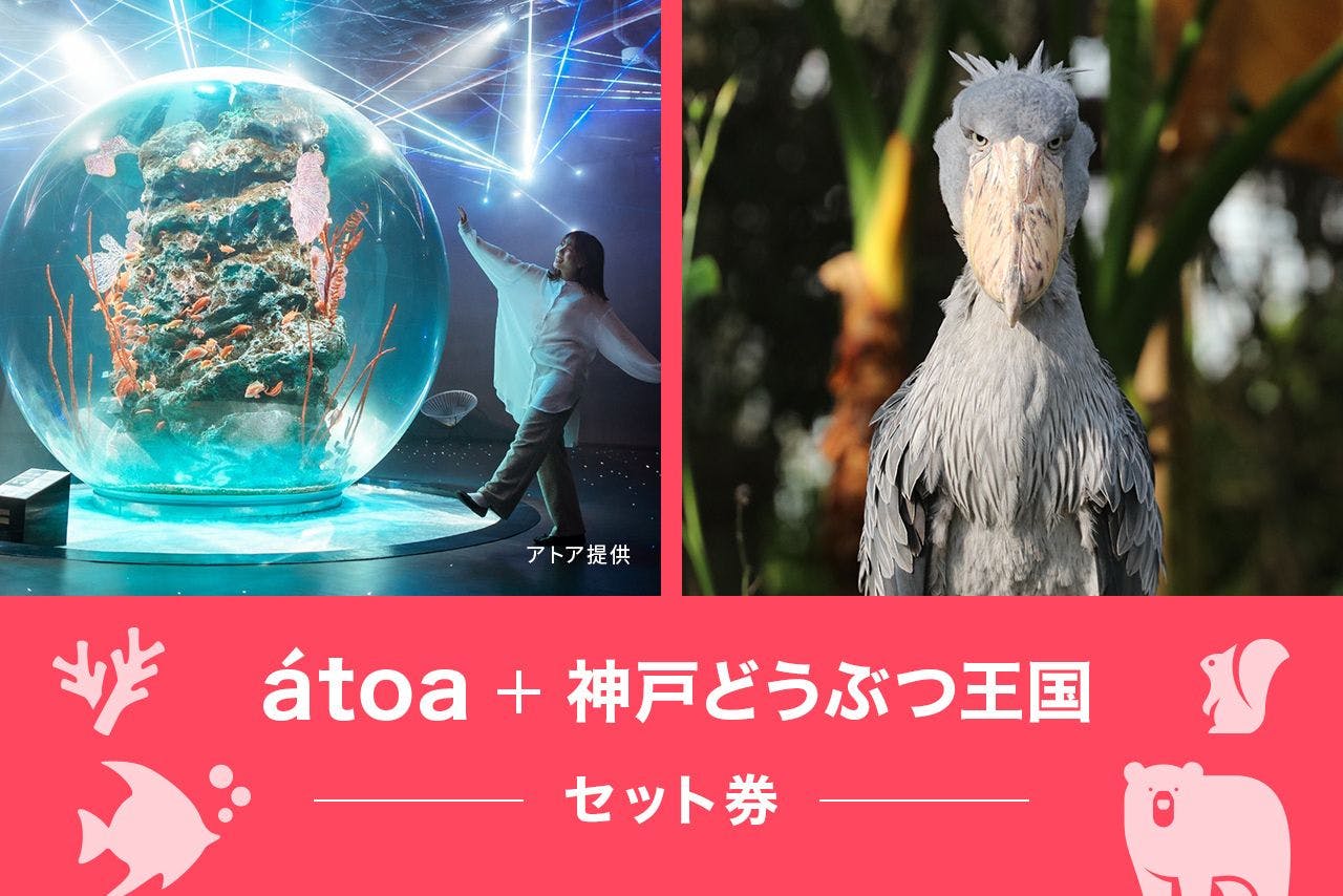 2024/12～【2施設で最大8％割引】アクアリウム アトア×神戸どうぶつ王国 入場セット券