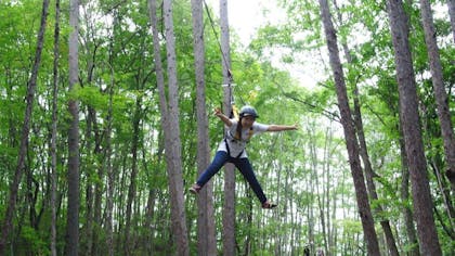 未使用ジップライン（アウトドア遊具） 大自然を駆け抜ける鳥になる！たかつえジップラインアドベンチャー
