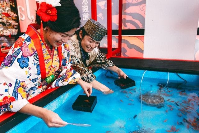 【2025年限定｜幼児無料】雨の日も楽しめる！金魚すくい+沖縄金魚ミュージアム 入場券