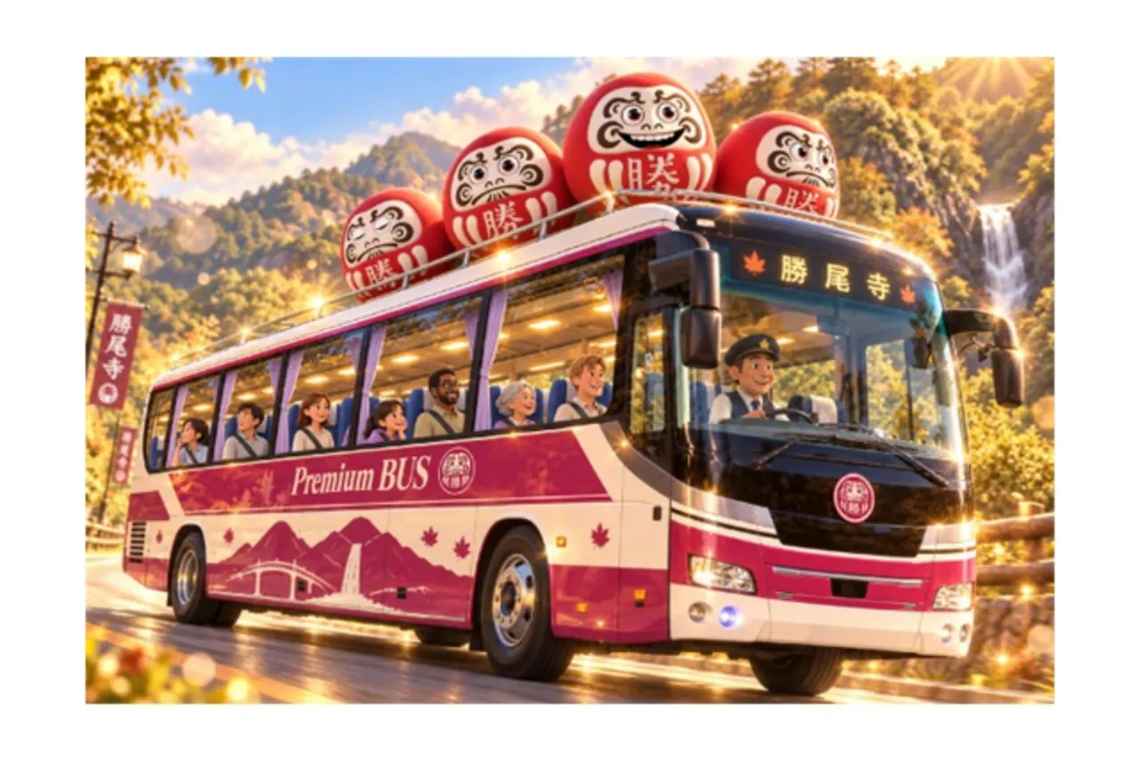 数量限定！着席保証、待ち時間なしで快適に移動！往復シャトルバス＋勝尾寺入山券【10月分前売券】