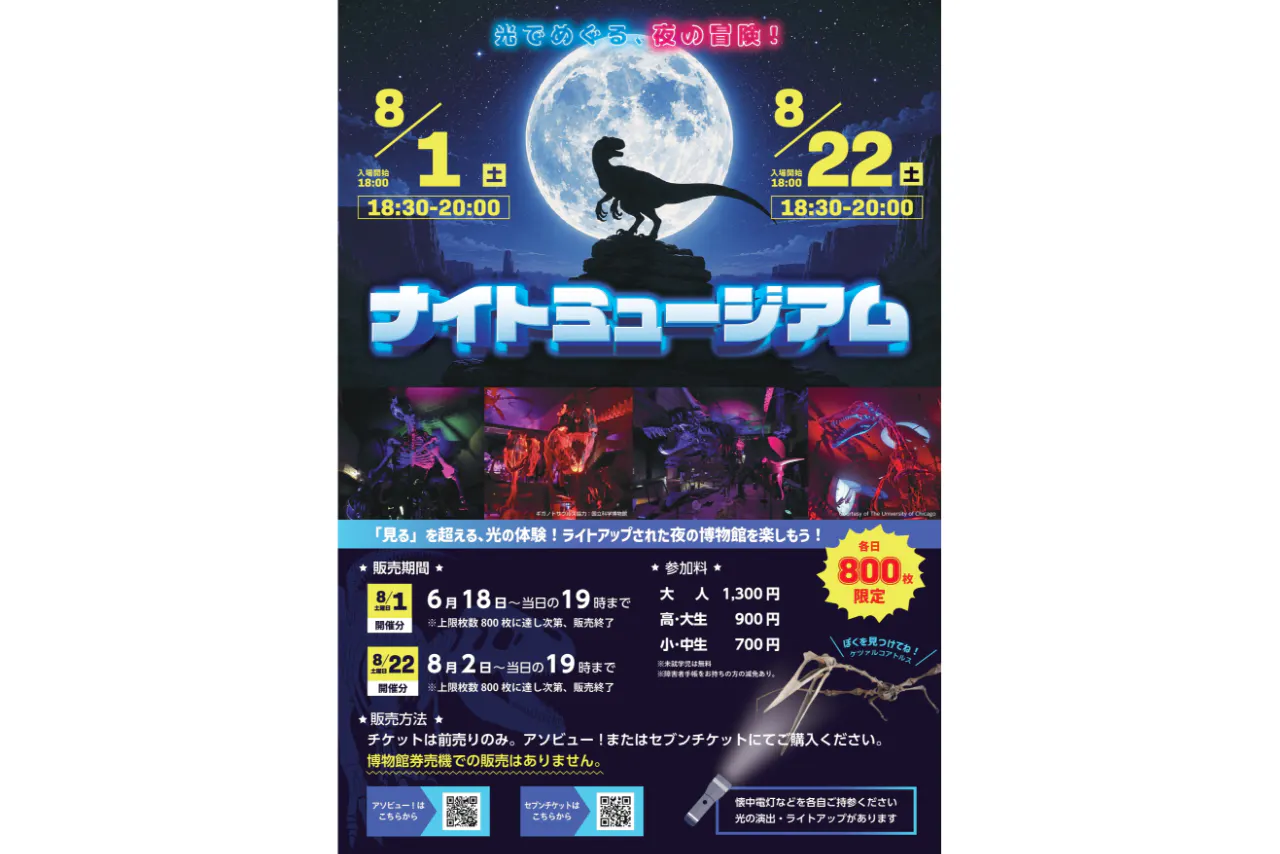 【ナイトミュージアム（8/22）】夏の特別展「とぶ　空を旅する生きものたちの大冒険」