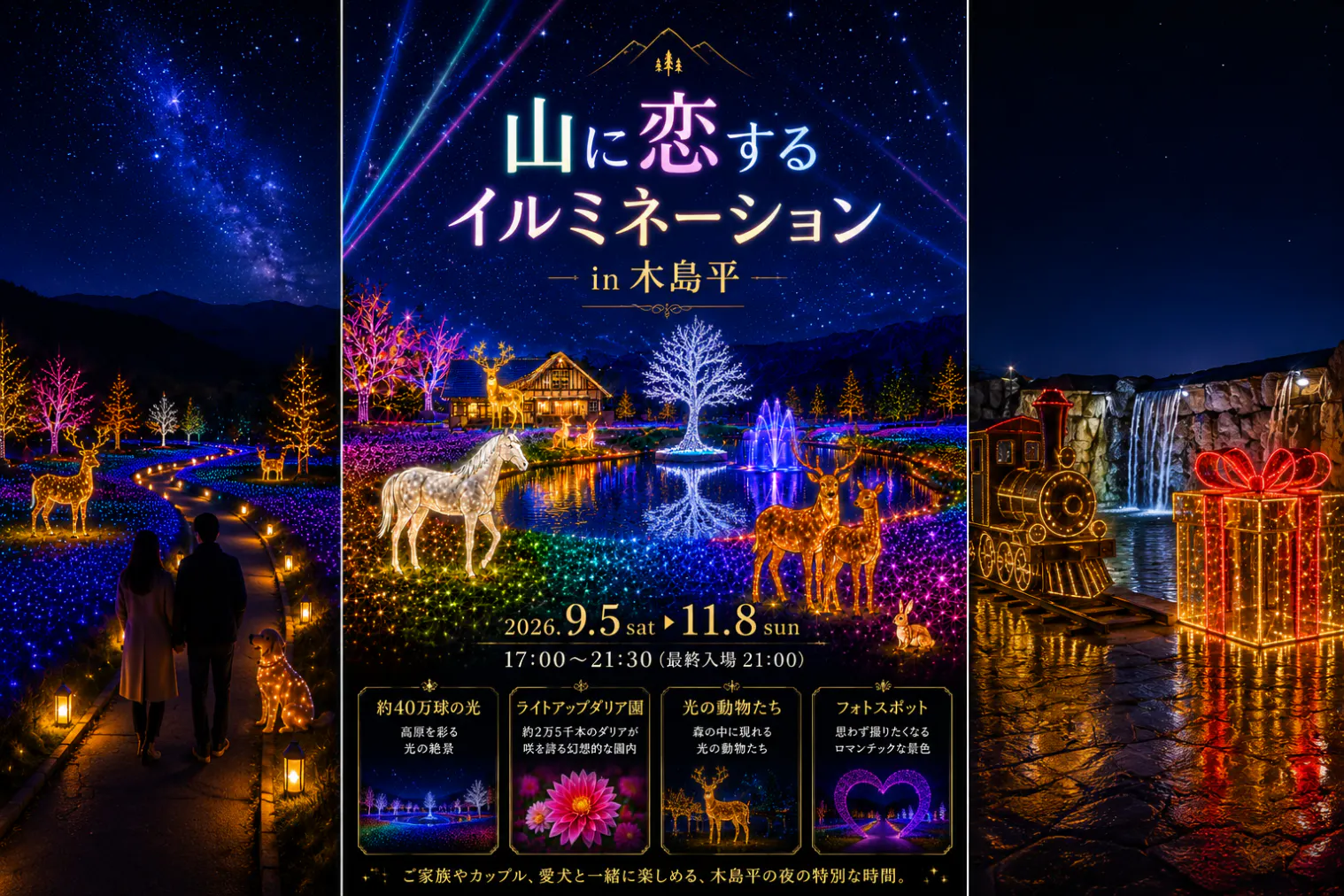 【購入日の翌日から使用可】長野／木島平・ 山に恋するイルミネーション入場券