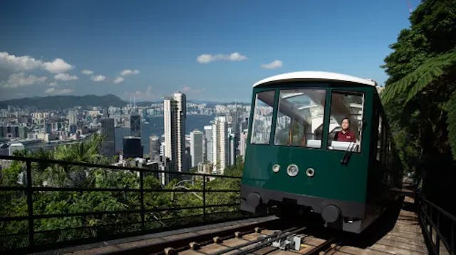 <ビクトリアピーク・登山列車>香港ピークトラム乗車チケットの写真が表示されています