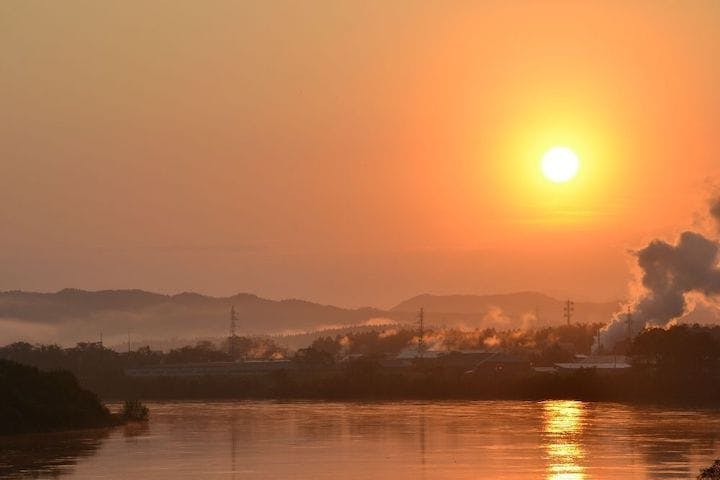 【2023年初日の出】能代市　米代川　赤沼公園