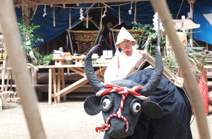 求菩提山のお田植祭（求菩堤山の松会）