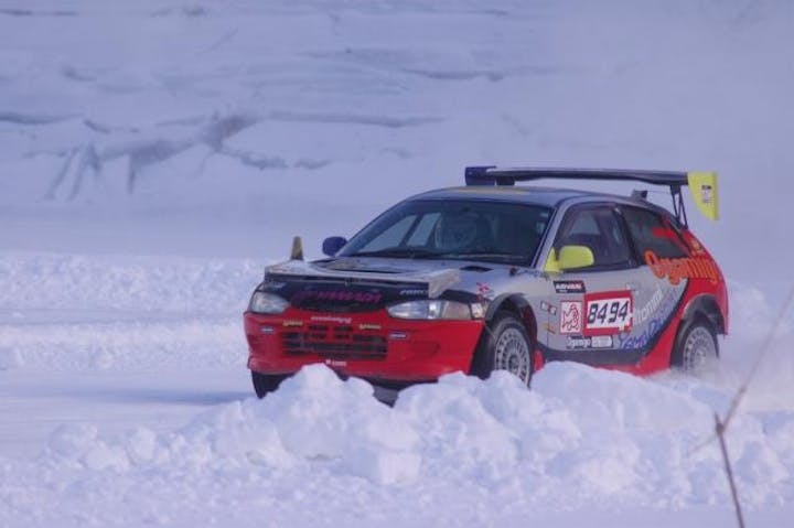 糠平湖氷上タイムトライアル