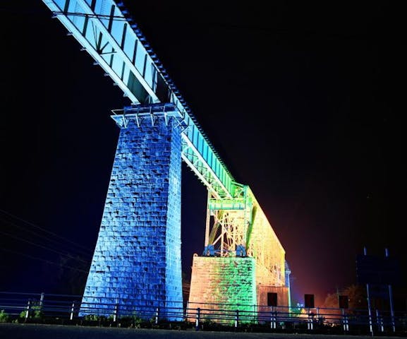 一ノ戸川鉄橋ライトアップ