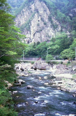 天狗岩の新緑と紅葉