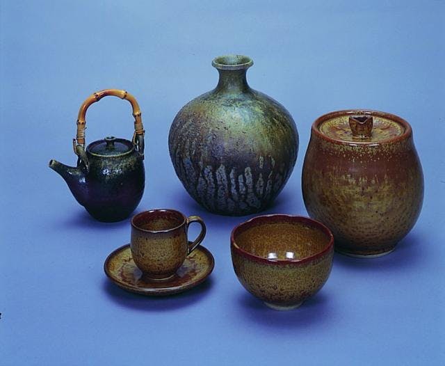 自性寺焼　里秋窯　花瓶　花器　現代の名工　青木昇