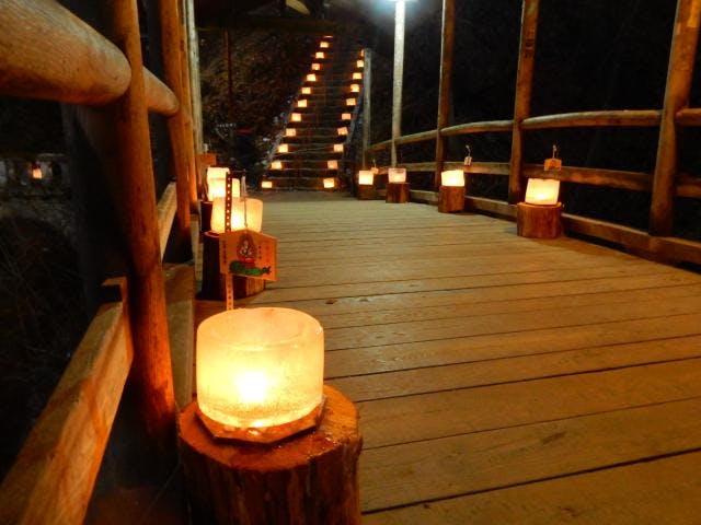 鹿教湯温泉氷灯ろう夢祈願