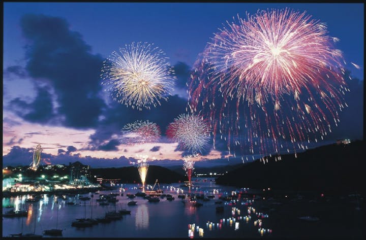 【2021年開催中止】かんざんじ温泉灯篭流し花火大会