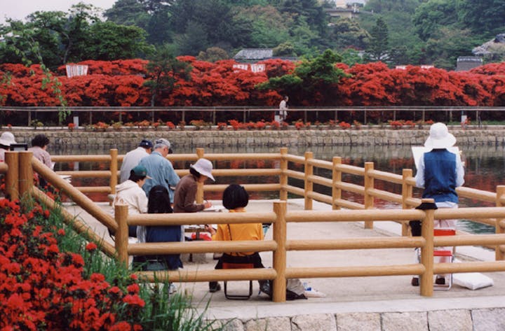 長岡天満宮（八条ヶ池）のキリシマツツジ
